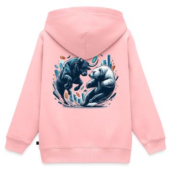 Finanzen Stier Bär Kampf Wallstreet Geschenk - Kinder Premium Organic Zip Hoodie - Rosa - Hinten - AI Model Kid Female (0cm)