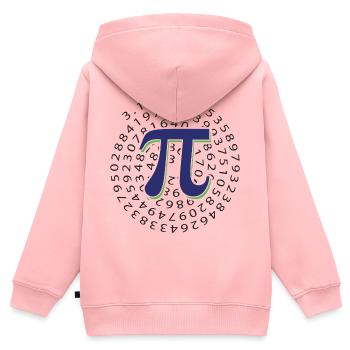 Pi Day - Bonne journée Pi - Sweat Premium à capuche zippé enfant bio - rose - Dos - AI Model Kid Female (0cm)