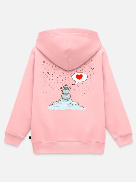 Schneemann - Kinder Premium Organic Zip Hoodie - Rosa