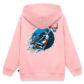 Basketball Dunking Gift - Kids Premium Organic Zip-up Hoodie - rose - Back - AI Model Kid Female (0cm)