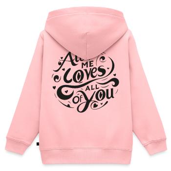tout de moi aime tout ce que tu as - Sweat Premium à capuche zippé enfant bio - rose - Dos - AI Model Kid Female (0cm)