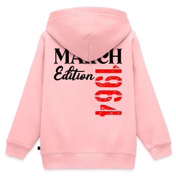 Geburtstag März 1964 – 63. Jahrestag - Kinder Premium Organic Zip Hoodie - Rosa - Hinten - AI Model Kid Female (0cm)