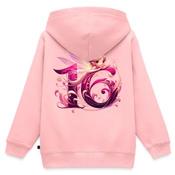 16 ans fée elfe mignon rose cadeau d’anniversaire - Sweat Premium à capuche zippé enfant bio - rose - Dos - AI Model Kid Female (0cm)