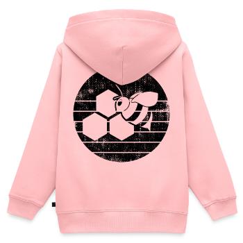Honigbiene - Kinder Premium Organic Zip Hoodie - Rosa - Hinten - AI Model Kid Female (0cm)