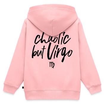 Astro chaotique mais Vierge - Sweat Premium à capuche zippé enfant bio - rose - Dos - AI Model Kid Female (0cm)