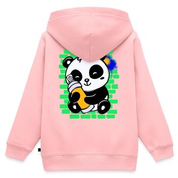 Graffiti Panda Zeichnen Illustration Spraydose - Kinder Premium Organic Zip Hoodie - Rosa - Hinten - AI Model Kid Female (0cm)