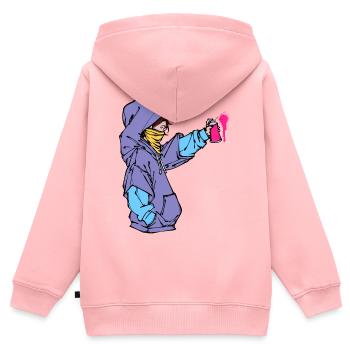 Graffiti Spraydose Kunst Strassenkunst Sprayer - Kinder Premium Organic Zip Hoodie - Rosa - Hinten - AI Model Kid Female (0cm)