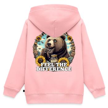 Bär Sonnenblumenkerne Sonnenblumenkörner Geschenk - Kinder Premium Organic Zip Hoodie - Rosa - Hinten - AI Model Kid Female (0cm)