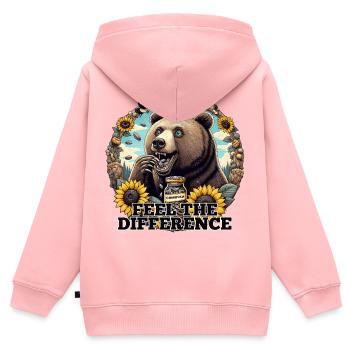 Bär Sonnenblumenkerne Sonnenblumenkörner Geschenk - Kinder Premium Organic Zip Hoodie - Rosa - Hinten - AI Model Kid Female (0cm)