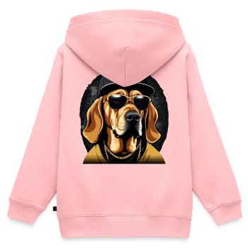 Bloodhound Gangsta Gangster Hund Geschenk - Kinder Premium Organic Zip Hoodie - Rosa - Hinten - AI Model Kid Female (0cm)