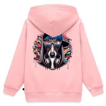 Windhund Gangsta Hund Graffiti Geschenk - Kinder Premium Organic Zip Hoodie - Rosa - Hinten - AI Model Kid Female (0cm)