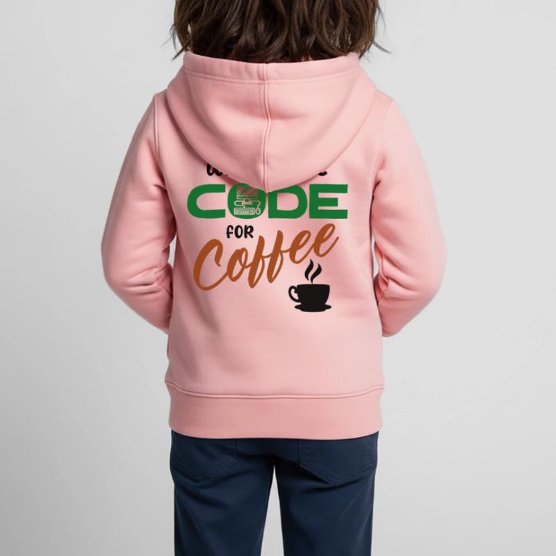 Développeur de déclaration de code Computerfreak Informatik Sweat Premium à capuche zippé enfant bio
