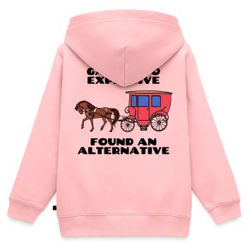 Tanken Cooler Spruch Energiespeicher Strom - Kinder Premium Organic Zip Hoodie - Rosa - Hinten - AI Model Kid Female (0cm)