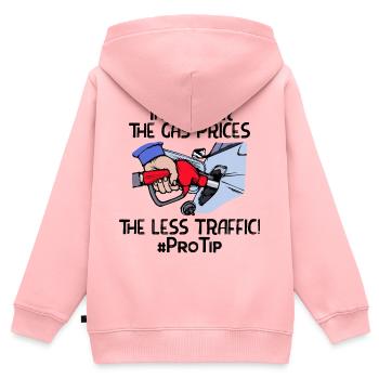 Gasoline Fuel Pump Energy Energy Storage Statement - Kids Premium Organic Zip-up Hoodie - rose - Back - AI Model Kid Female (0cm)