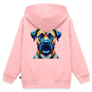Black Mouth Cur Dog Breed Colorful Cartoon Kawaii - Kids Premium Organic Zip-up Hoodie - rose - Back - AI Model Kid Female (0cm)