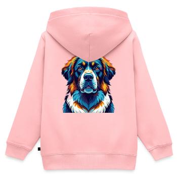 Moscow Watchdog Breed Colorful Cartoon Kawaii - Kids Premium Organic Zip-up Hoodie - rose - Back - AI Model Kid Female (0cm)