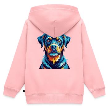 Jamthund Hunderasse Bunter Cartoon Kawaii - Kinder Premium Organic Zip Hoodie - Rosa - Hinten - AI Model Kid Female (0cm)