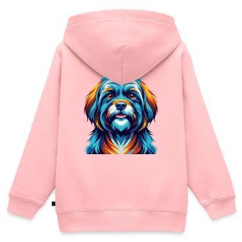 Tibetische Kyi Apso Hunderasse Bunte Karikatur Kawaii - Kinder Premium Organic Zip Hoodie - Rosa - Hinten - AI Model Kid Female (0cm)