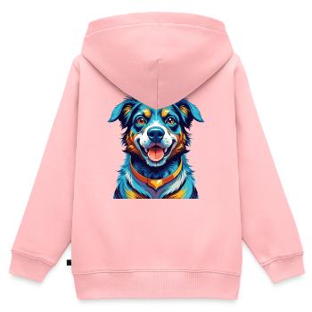 Cao De Castro Laboreiro Hunderasse Karikatur Kawaii - Kinder Premium Organic Zip Hoodie - Rosa - Hinten - AI Model Kid Female (0cm)