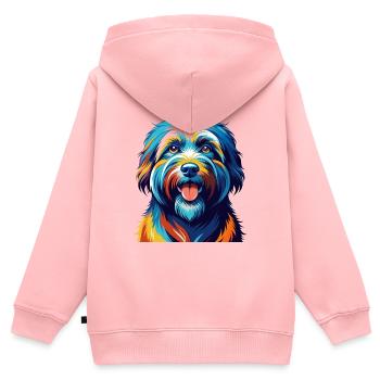 Catalan Sheepdog Breed Colorful Cartoon Kawaii - Kids Premium Organic Zip-up Hoodie - rose - Back - AI Model Kid Female (0cm)