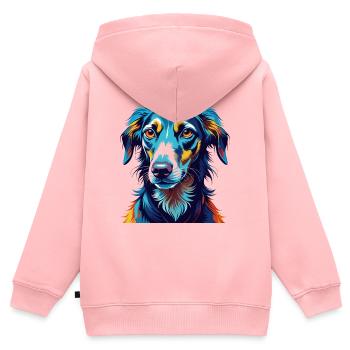 Old Croatian Sighthound Dog Breed Cartoon Kawaii - Kids Premium Organic Zip-up Hoodie - rose - Back - AI Model Kid Female (0cm)