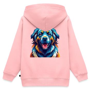 Polnische Schäferhundrasse Karikatur Kawaii - Kinder Premium Organic Zip Hoodie - Rosa - Hinten - AI Model Kid Female (0cm)