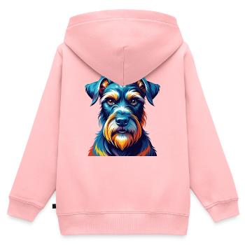 Standard Schnauzer Hunderasse Cartoon Kawaii - Kinder Premium Organic Zip Hoodie - Rosa - Hinten - AI Model Kid Female (0cm)