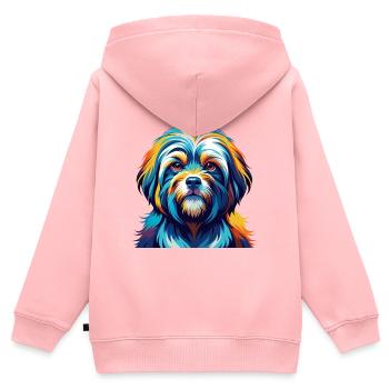 Tibetische Kyi Apso Hunderasse Bunte Karikatur Kawaii - Kinder Premium Organic Zip Hoodie - Rosa - Hinten - AI Model Kid Female (0cm)