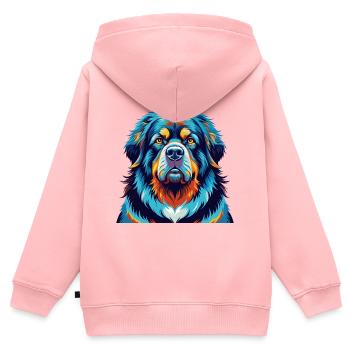 Tibetische Dogge Hunderasse Bunte Karikatur Kawaii - Kinder Premium Organic Zip Hoodie - Rosa - Hinten - AI Model Kid Female (0cm)