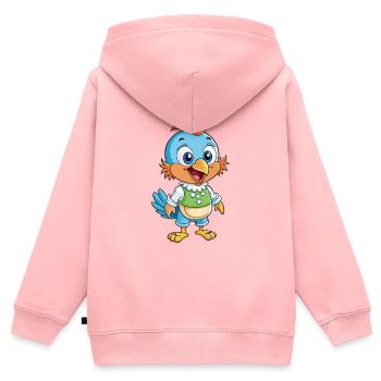 Kuckuck süße Zeichentrickfigur Kawaii Clipart - Kinder Premium Organic Zip Hoodie - Rosa - Hinten - AI Model Kid Female (0cm)