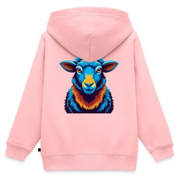 Schaf Bunte Kawaii Cartoon Figur Clipart - Kinder Premium Organic Zip Hoodie - Rosa - Hinten - AI Model Kid Female (0cm)
