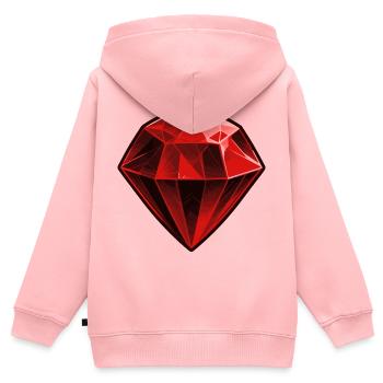 Précieuse pierre précieuse de rubis rouge - Sweat Premium à capuche zippé enfant bio - rose - Dos - AI Model Kid Female (0cm)