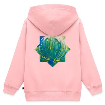 Sternmotiv - handgemalt von Martina Eßer - Kinder Premium Organic Zip Hoodie - Rosa - Hinten - AI Model Kid Female (0cm)
