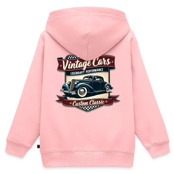Vintage Automobil Retro Design - Kinder Premium Organic Zip Hoodie - Rosa - Hinten - AI Model Kid Female (0cm)