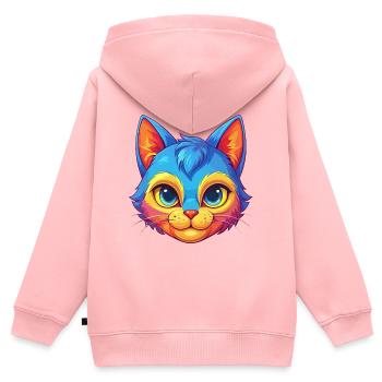Bambino Katze Rasse Cartoon Kawaii Tier Haustier - Kinder Premium Organic Zip Hoodie - Rosa - Hinten - AI Model Kid Female (0cm)