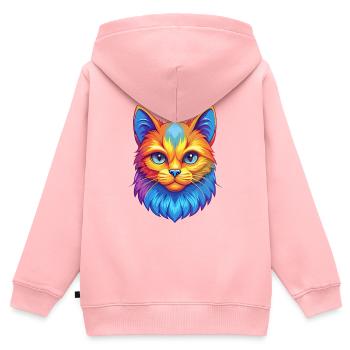 Hantilly Tiffany Katzenrasse Cartoon Kawaii Tier P - Kinder Premium Organic Zip Hoodie - Rosa - Hinten - AI Model Kid Female (0cm)