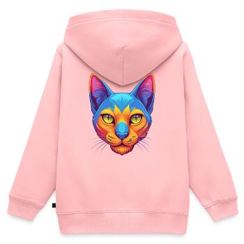 Bombay Chat Race Dessin animé Kawaii Animal Pet - Sweat Premium à capuche zippé enfant bio - rose - Dos - AI Model Kid Female (0cm)