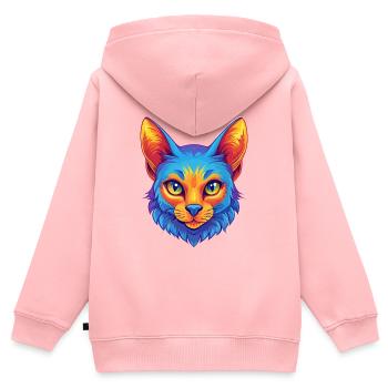 Brume australienne Chat race dessin animé Kawaii Animal Pe - Sweat Premium à capuche zippé enfant bio - rose - Dos - AI Model Kid Female (0cm)