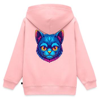 Bambino Katze Rasse Cartoon Kawaii Tier Haustier - Kinder Premium Organic Zip Hoodie - Rosa - Hinten - AI Model Kid Female (0cm)
