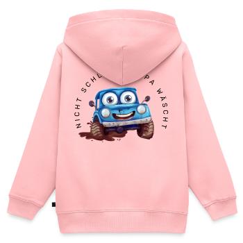 Nicht schlimm, Papa wäscht (Auto) - Kinder Premium Organic Zip Hoodie - Rosa - Hinten - AI Model Kid Female (0cm)