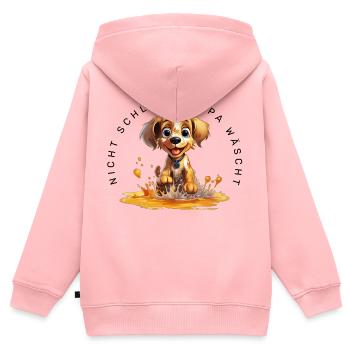 Nicht schlimm, Papa wäscht (Hund) - Kinder Premium Organic Zip Hoodie - Rosa - Hinten - AI Model Kid Female (0cm)