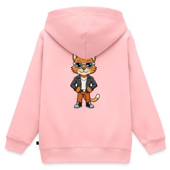 Bambino Lustige Cartoon Kawaii Jacke Sonnenbrille - Kinder Premium Organic Zip Hoodie - Rosa - Hinten - AI Model Kid Female (0cm)