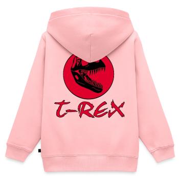 Tyrannosaurus Dinosaurier - Kinder Premium Organic Zip Hoodie - Rosa - Hinten - AI Model Kid Female (0cm)