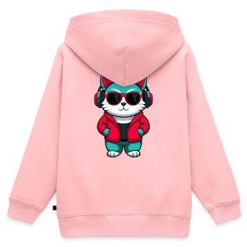 Bambino Katze Rasse Cartoon Kawaii Tier Haustier - Kinder Premium Organic Zip Hoodie - Rosa - Hinten - AI Model Kid Female (0cm)