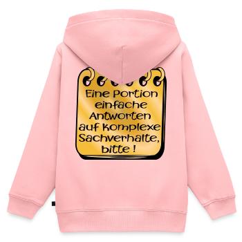 POPULISMUS - Kinder Premium Organic Zip Hoodie - Rosa - Hinten - AI Model Kid Female (0cm)