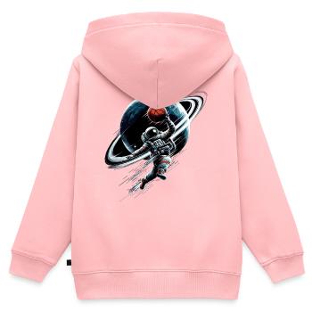 Basketball astronaute astronaute Spaceman cadeau - Sweat Premium à capuche zippé enfant bio - rose - Dos - AI Model Kid Female (0cm)