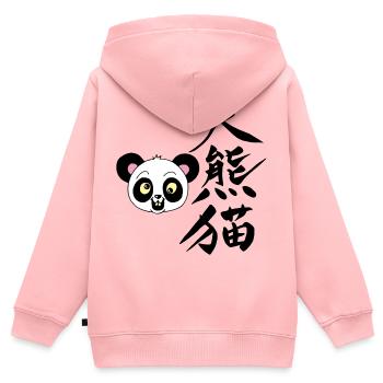 Panda manga kawaii - Sweat Premium à capuche zippé enfant bio - rose - Dos - AI Model Kid Female (0cm)