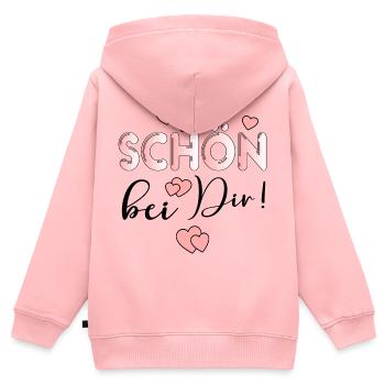 SO SCHÖN BEI DIR BESUCH - GASTGESCHENKE - Kinder Premium Organic Zip Hoodie - Rosa - Hinten - AI Model Kid Female (0cm)