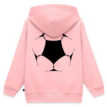 Drohne Form - Kinder Premium Organic Zip Hoodie - Rosa - Hinten - AI Model Kid Female (0cm)