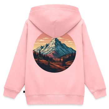 Landscape Monagne Forest - Kids Premium Organic Zip-up Hoodie - rose - Back - AI Model Kid Female (0cm)